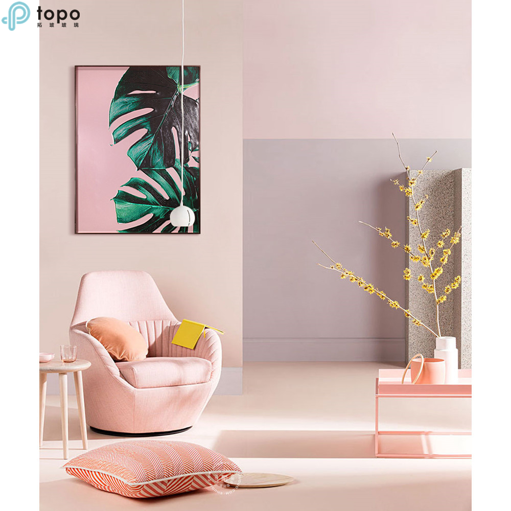 Hoja de plátano verde sala de estar dormitorio decoración de vidrio pintura