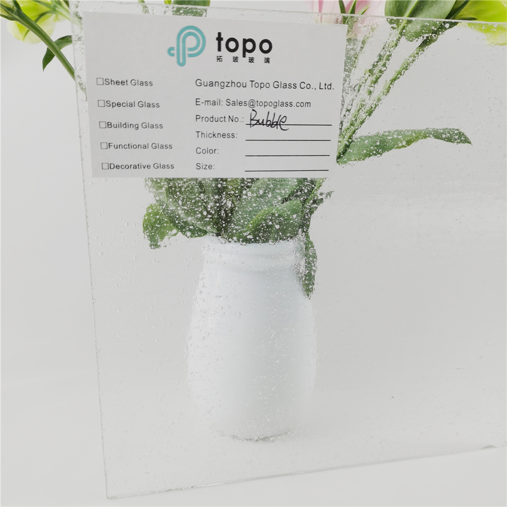 Vidrio texturizado de burbuja transparente de 3 mm 4 mm 5 mm