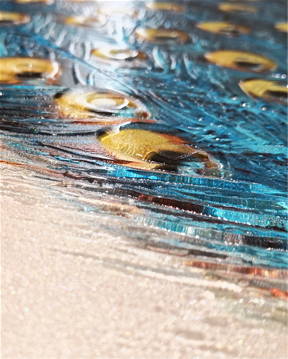 Pavos reales de fusión en caliente templados Pintura de pavo real de vidrio ultra claro teñido